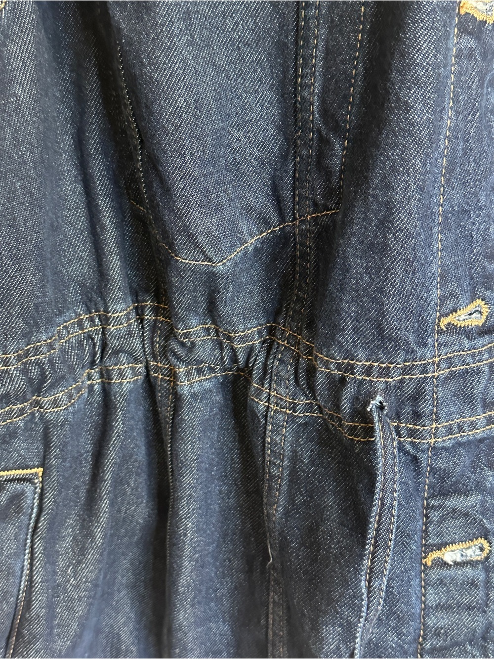Universal Thread Dark Blue Denim Drawstring Jacket - Picture 3 of 11